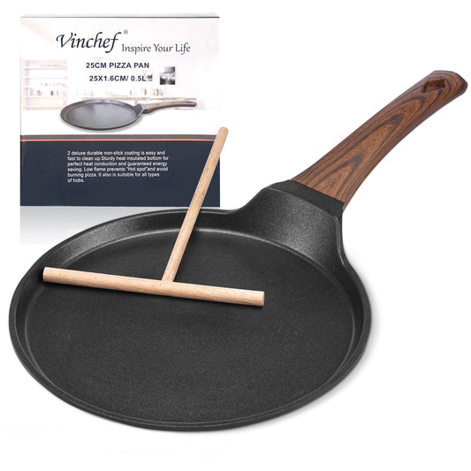 Vinchef Nonstick Crepe Pan, 11inch Skillet Pan for Dosa Tawa Omelette Tortillas Crispy Pancake, Griddle Pancake Pan, PFOA FREE and Induction Compatible
