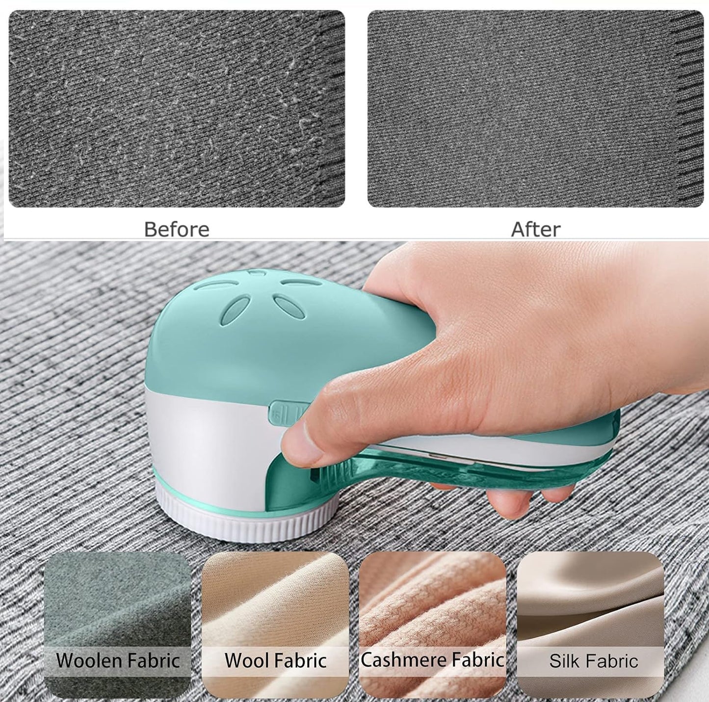 VRPRIME Lint Remover for Clothes | Electric Fabric Lint Shaver for Sweater, Woolen Clothes and Blankets (6 Blades, 9000 RPM Motor)