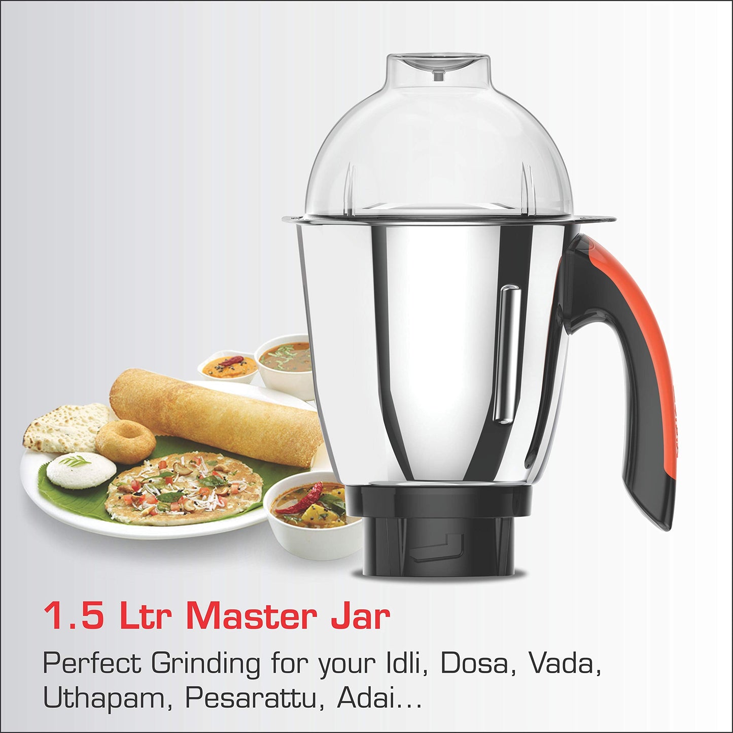 Vidiem Mixer Grinder 577 A Vector SS (Black) | 750-watt mixer grinder 3 Leakproof Jars with self-lock for wet & dry spices, chutneys & curries | 5 Years Warranty