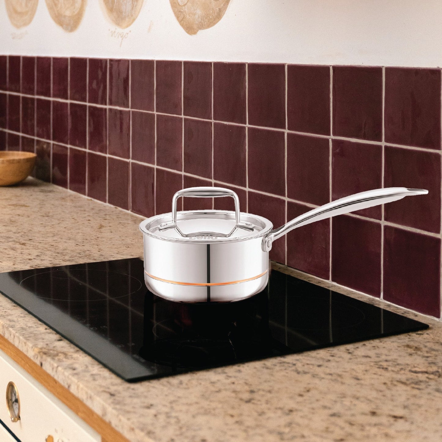 Silver|5-Ply Stainless Steel Sauce Pan with Lid / 1.4 Litres