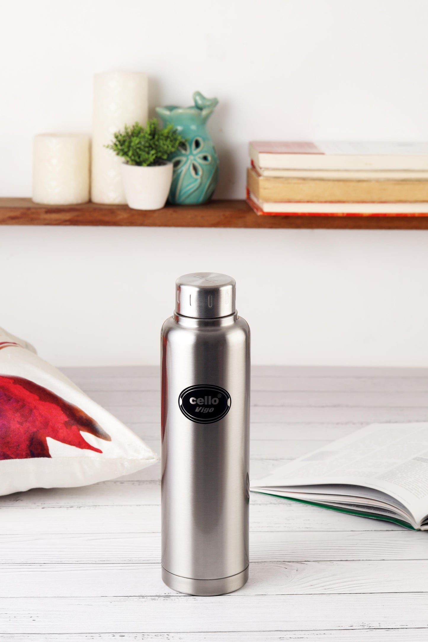 Silver|Vigo Flask, Vacusteel Water Bottle, 750ml / 750ml