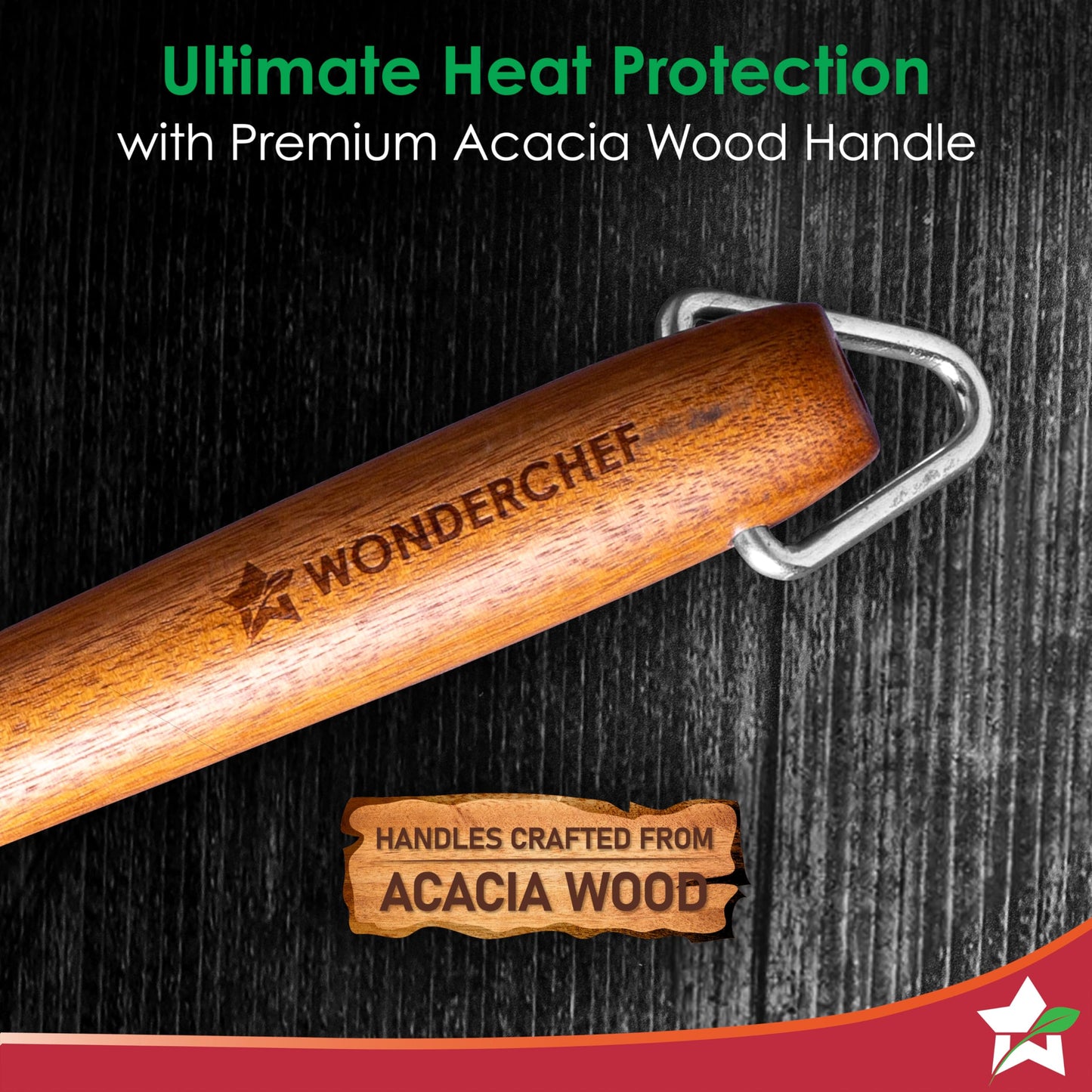 Wonderchef Pre-Seasoned Ferro Light 28cm Dosa Tawa | 4MM | Acacia Wooden Handles | Gravity Moulding Technology | No Chemical Coating |10 Year Warranty