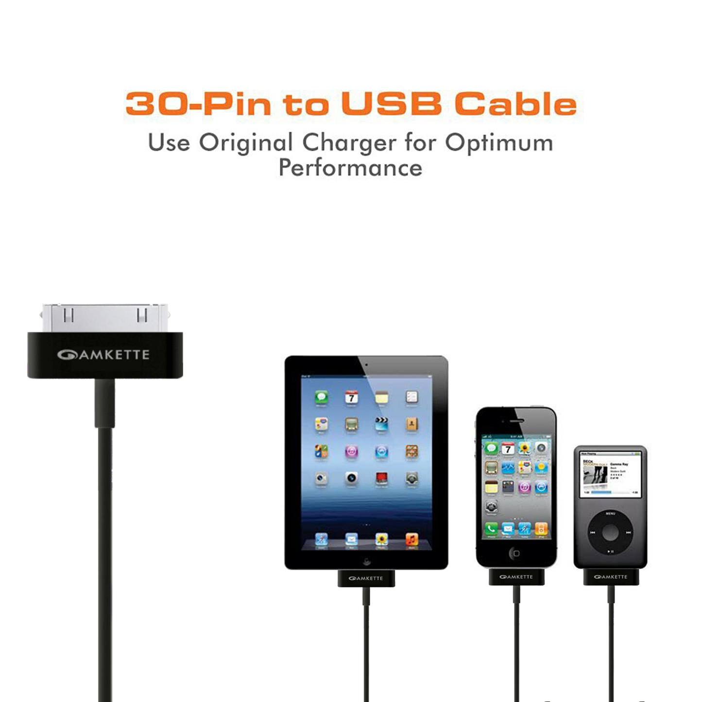 30 Pin iPhone/iPad Flat USB Cable (1.5m)
