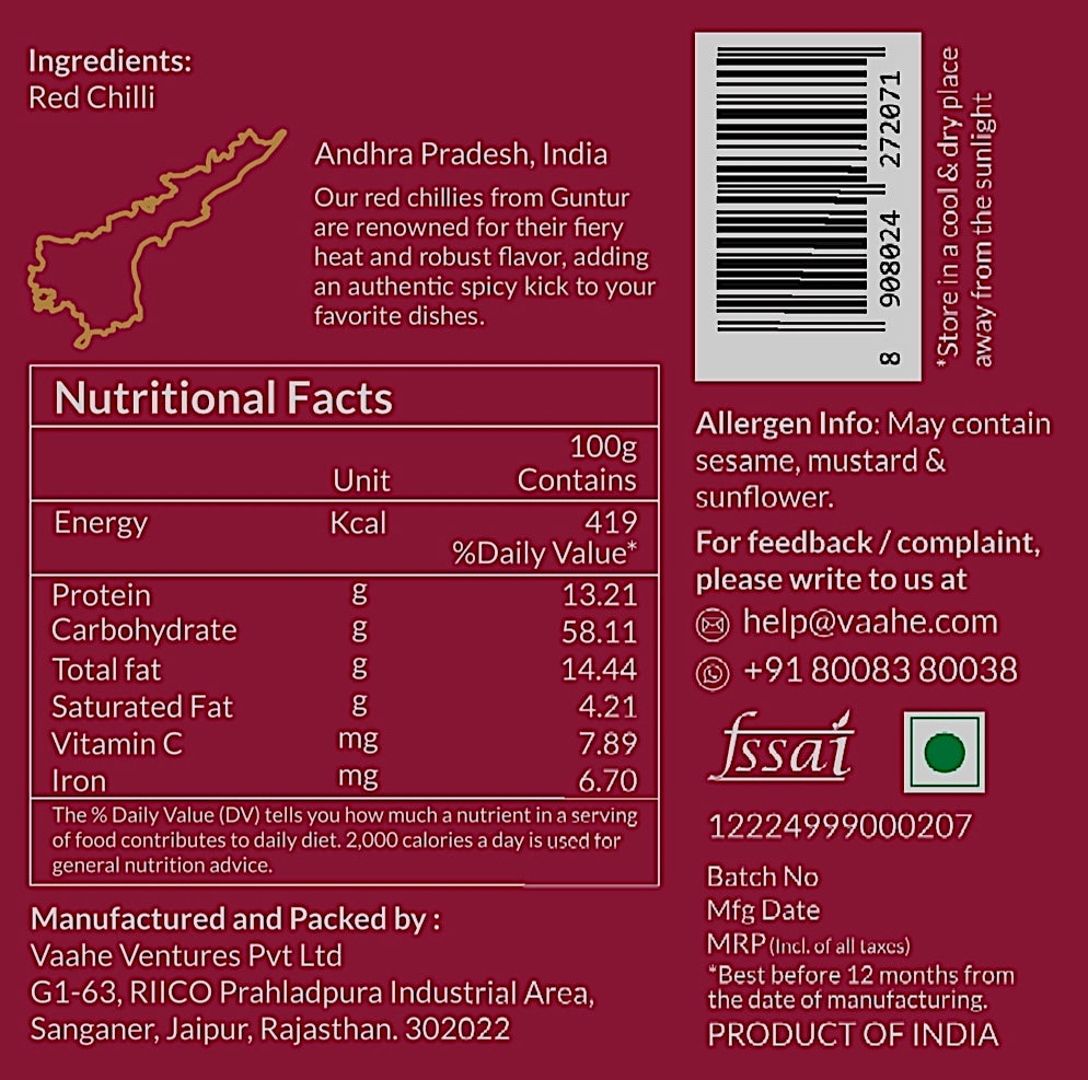 Vaahe Red Chilli Powder