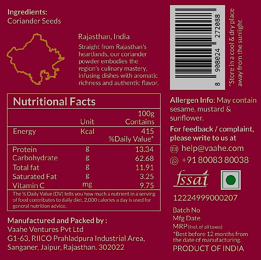 Vaahe Coriander Powder