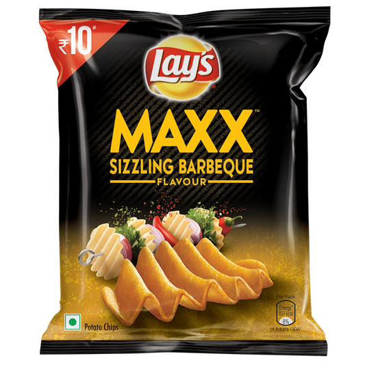 50x Lays Maxx Sixzziling Babrbeque Flavour Potato Chips, 22.5 G each (Pack of 50)