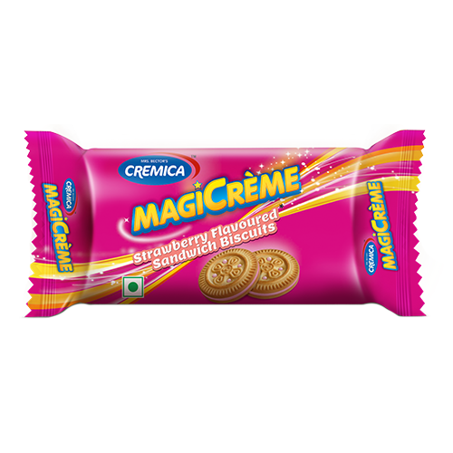 10x Cremica Magicreme Strawberry Flavoured Sandwich Biscuits 39gm each, Pack Of 10