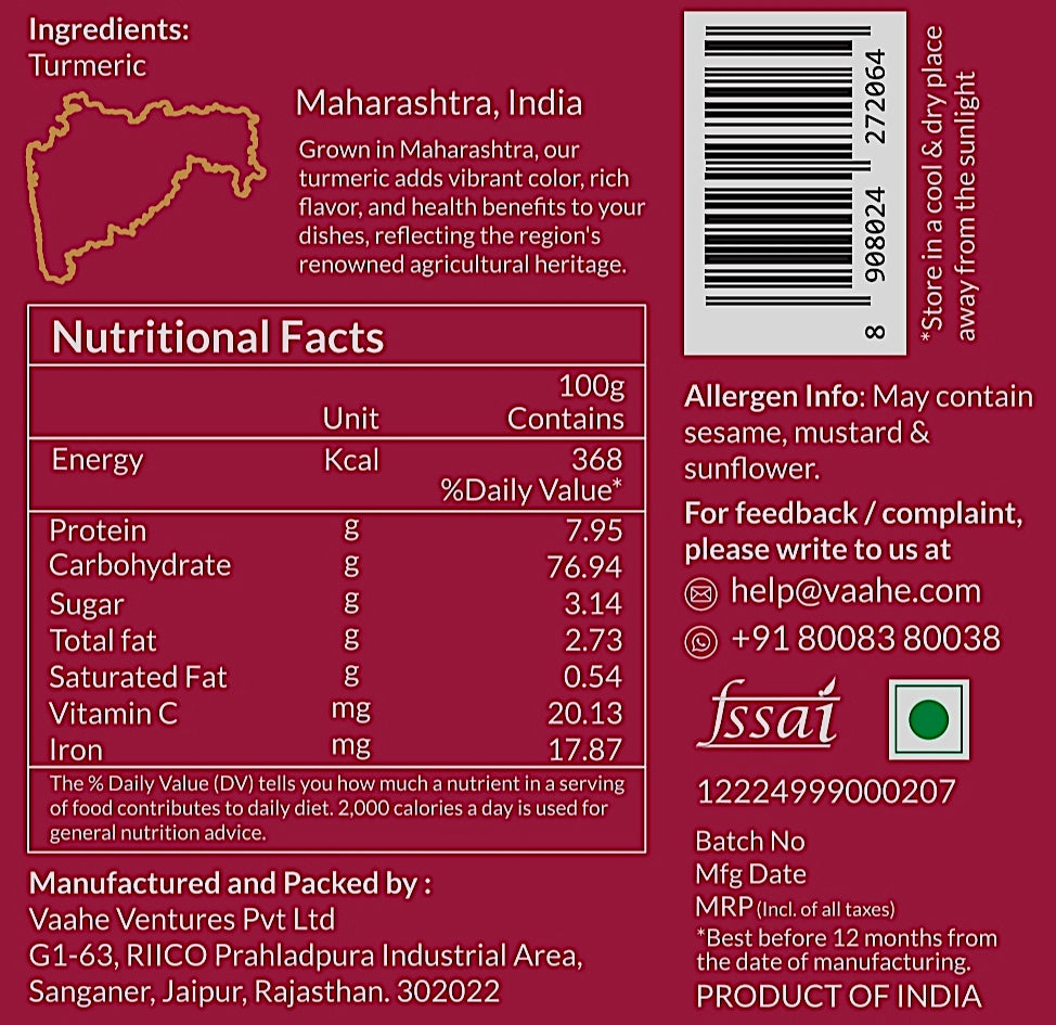 Vaahe Turmeric Powder