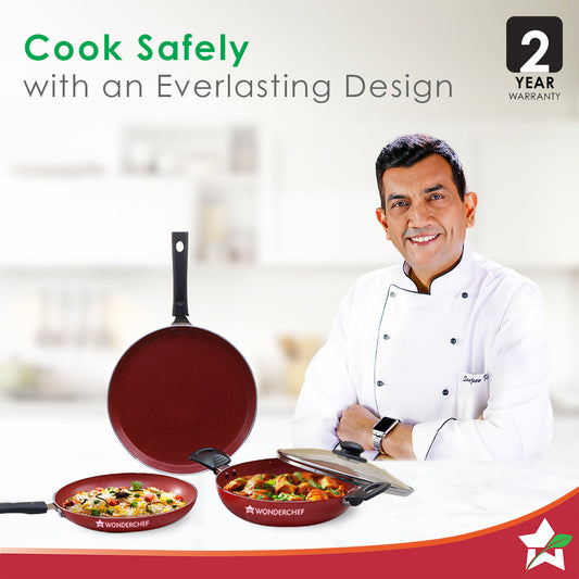 Valencia Non-stick Cookware Set - Red