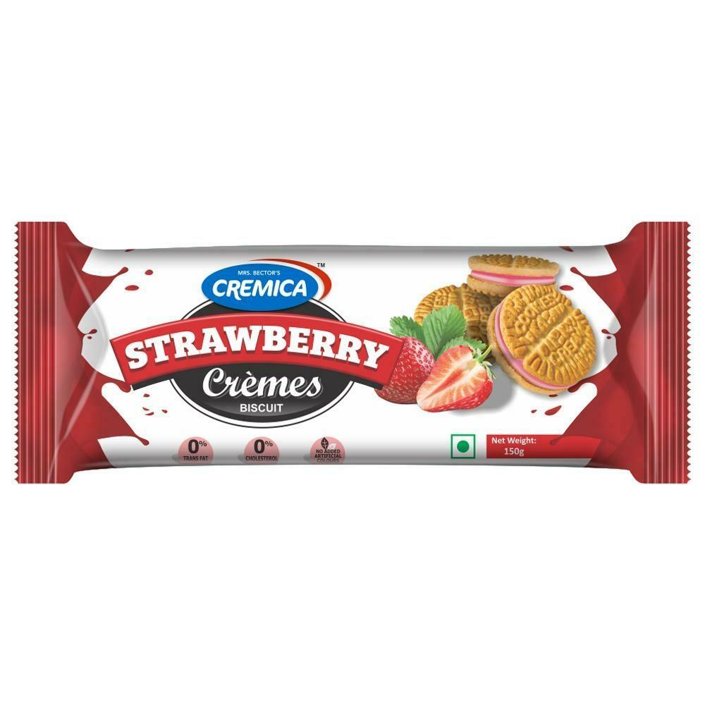 10x Cremica Cream Biscuit - Premium Strawberry,  50 g each, Pack Of 10