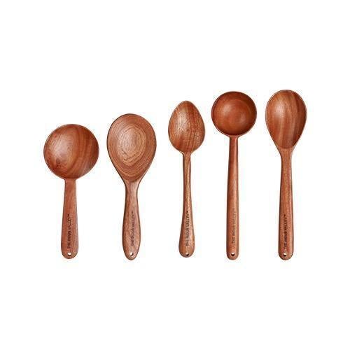 100% Natural Neem Wood Cooking & Serving Spoons/Spatula/Ladles, Set of 5, Toxin-free, Anti-microbial