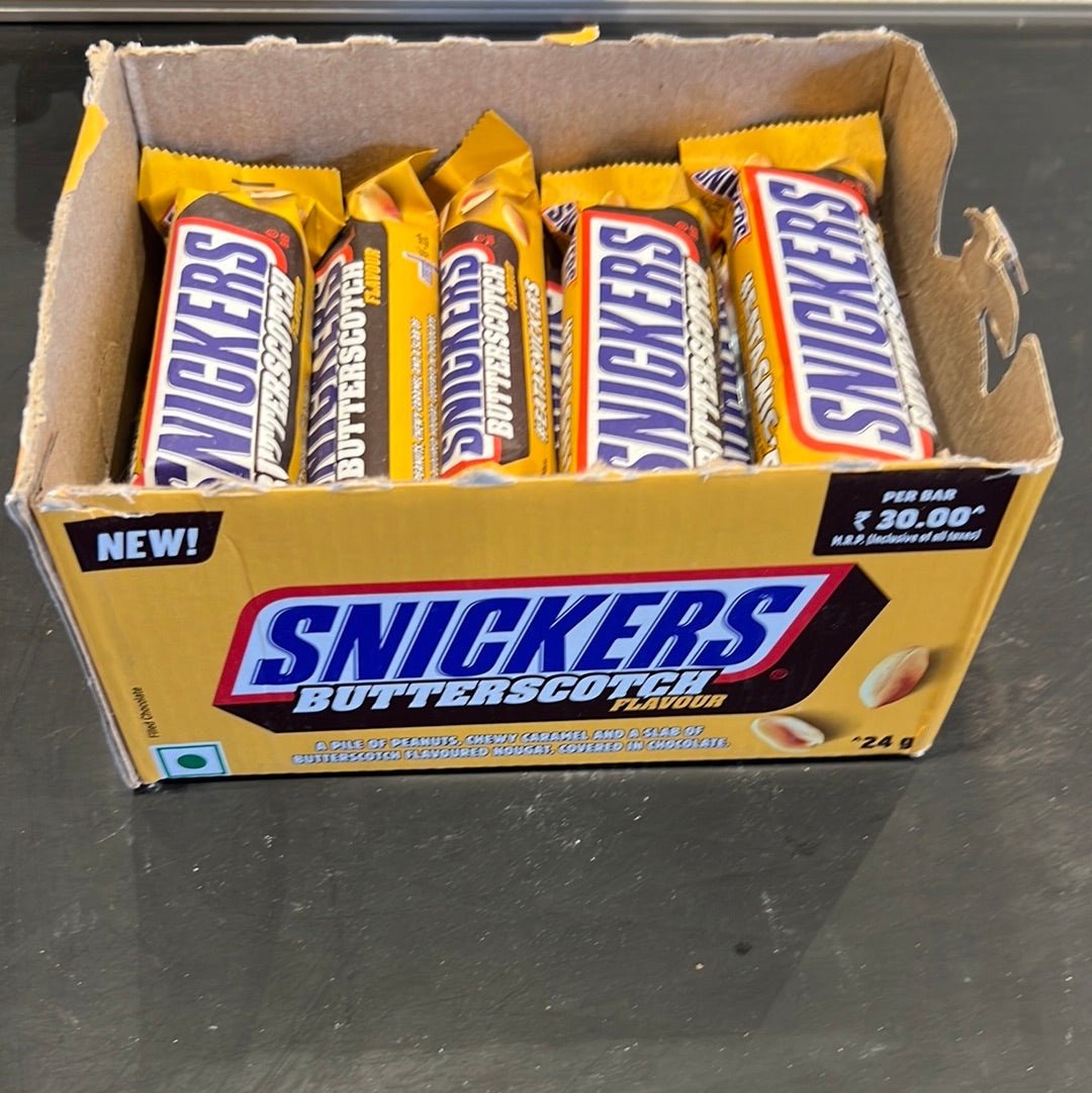24x Snickers Butterscotch Flavour Chocolates- 24g each (Pack of 24)