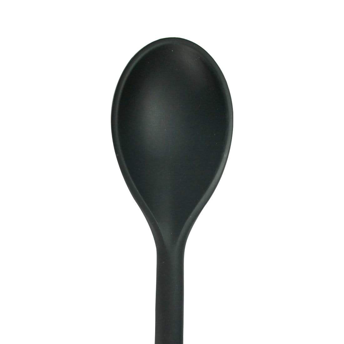 Waterstone Premium Food Grade Silicone Spoon, Black, Stainless Steel Core, Non-stick, Flexible, Heat Resistant, Stylish Design for Stirring, Folding, Mixing