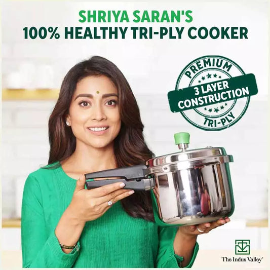 2L+5L RapidCuk Tri-ply Stainless Steel Pressure Cooker Combo+ Free ₹600 Wood Chopping Board, Premium Quality, 3 Layer Thick Body, 5Yr Warranty, ISI Certified, Induction & Gas