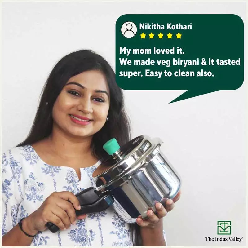 2L+3L RapidCuk Tri-ply Stainless Steel Pressure Cooker Combo+ Free ₹600 Wood Chopping Board, 5Yr Warranty, ISI Certified, Premium Quality, 3 Layer Thick Body, Induction & Gas