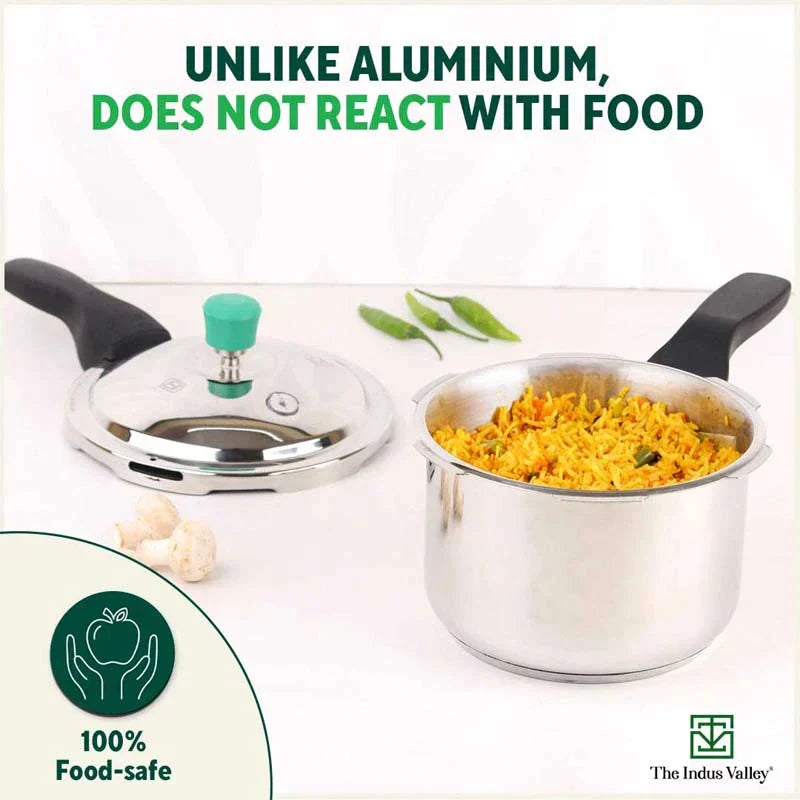 3L+ 4.5L QuicKooker Stainless Steel Pressure Cooker Combo+ Free ₹600 Wood Chopping Board, Premium Quality, Tri-ply (3 Layer) Heavy Bottom, 3Yr Warranty, ISI Certified, Induction & Gas