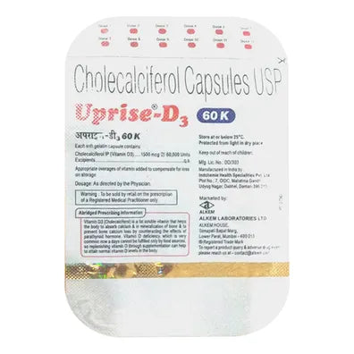 Uprise D3 60000 IU Softgel  - 12 Capsule