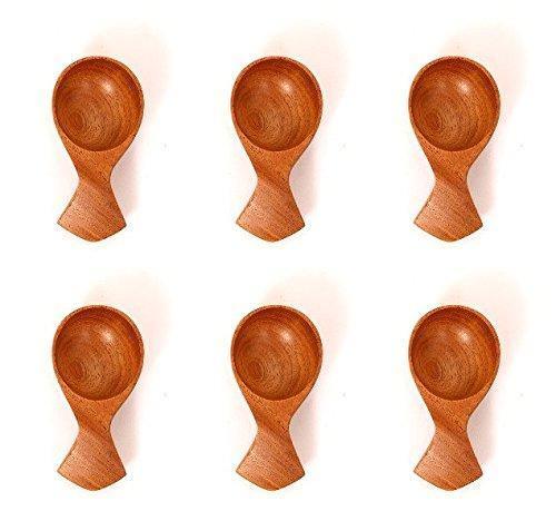 Wooden Masala Spoon (Set of 12) Compact for Salt, Pickle, Turmeric, Spices [7 to 7.5 cm | Neem Wood]